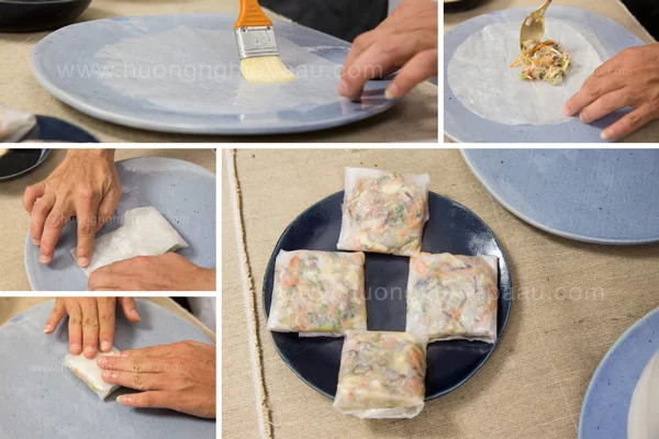 gói nem thành khối vuông