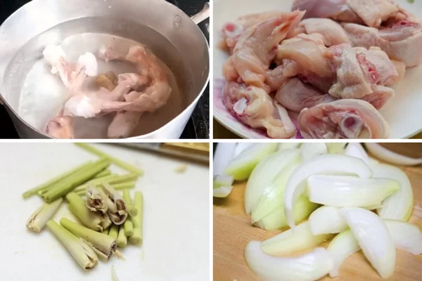 Sơ chế nguyên liệu gà hấp hèm