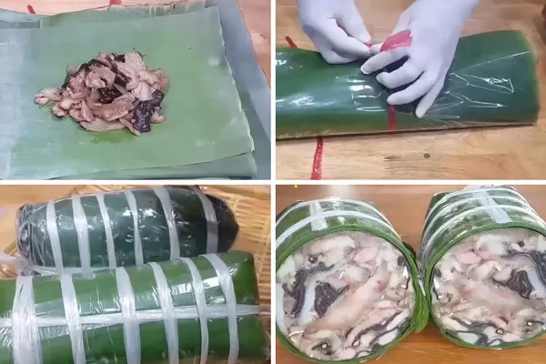 Cách gói giò thủ bằng lá chuối