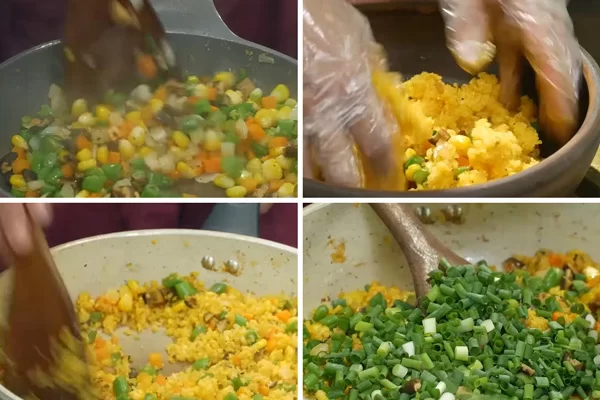 Chiên cơm lần 2 trên lửa nhỏ