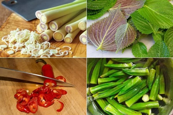 Sơ chế nguyên liệu làm dê hấp sả tía tô