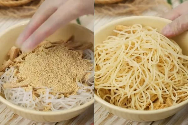 Làm thính chay từ bún tàu