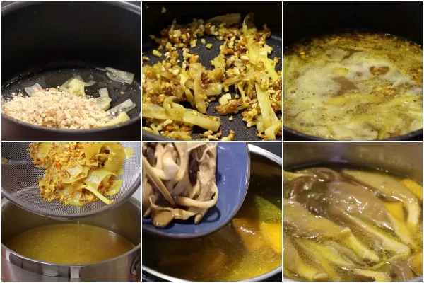 Nấu nước dùng mì quảng chay