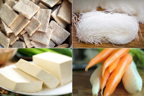 Nguyên liệu nấu cơm tấm chay