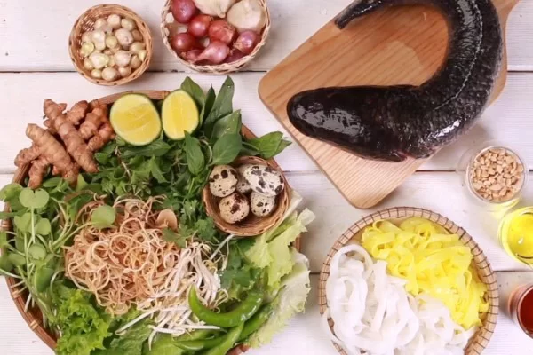 Nguyên liệu nấu mì cá lóc