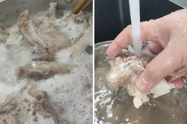 Sơ chế xương để hầm lấy nước dùng