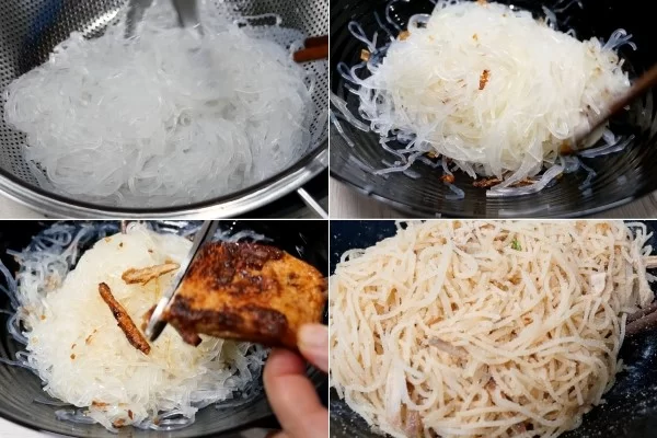 Trộn miến với thính gạo