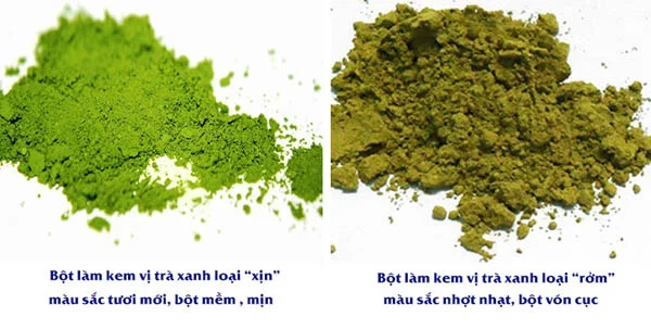 phân biệt bột trà xanh thật giả