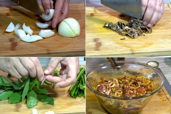 Chuẩn Bị Rau Củ Và Ướp Thịt Dê