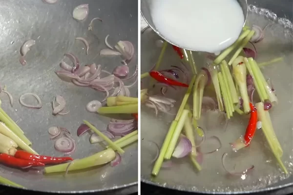 Đun sôi nước nhúng mẻ cho tan gia vị