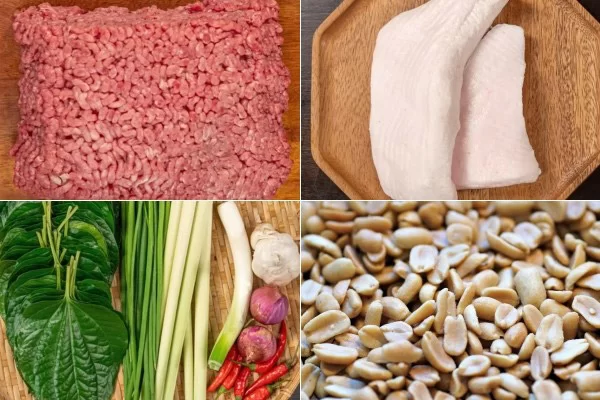 Nguyên liệu làm bò cuốn lá lốt nướng