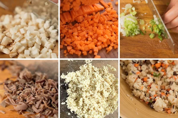 Cắt nhuyễn các nguyên liệu