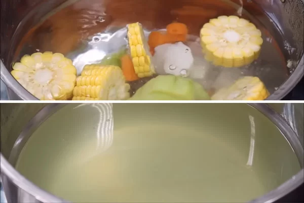 Hầm rau củ trong 30 phút để lấy nước dùng