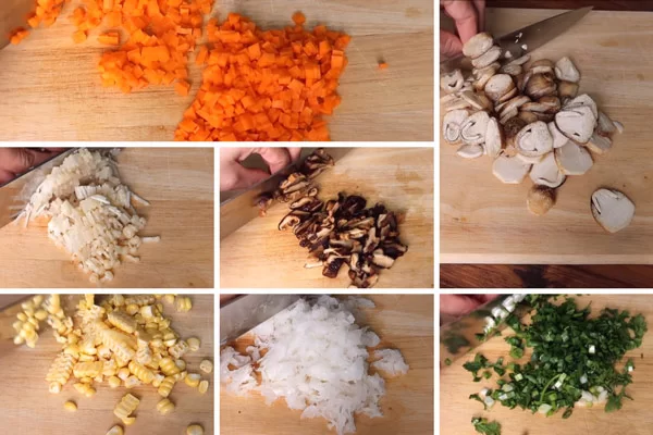 Sơ chế nguyên liệu rau củ cho món súp