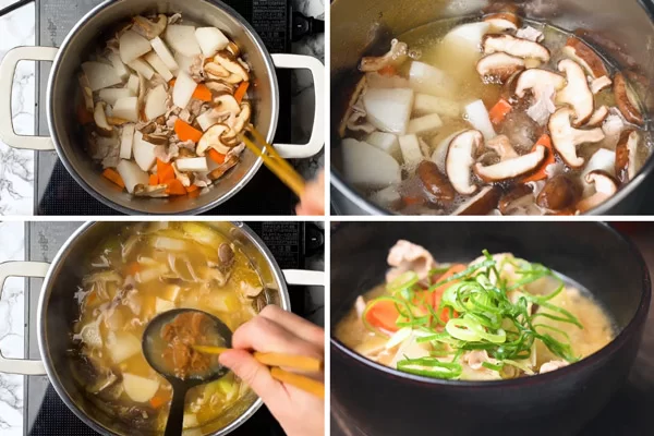 Nấu súp miso cùng thịt bò