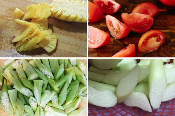 Sơ chế các loại rau củ nấu canh chua