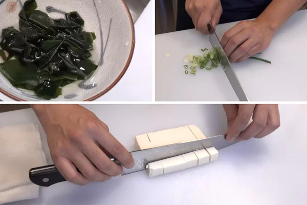 Sơ chế các nguyên liệu nấu súp miso