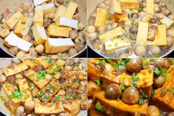 Cách làm nấm kho đậu hũ