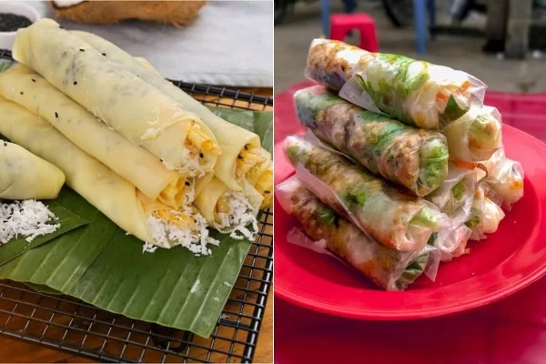 Bò bía ngọt và bò bía mặn