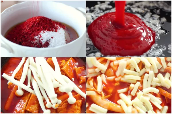 Cách làm tokbokki phô mai