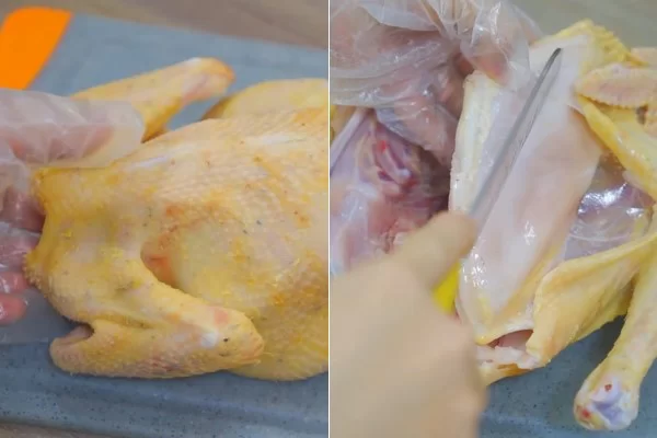 Làm sạch gà trước khi chế biến