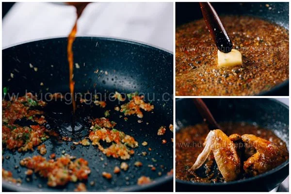 Xào cánh gà chiên cùng hỗn hợp xốt