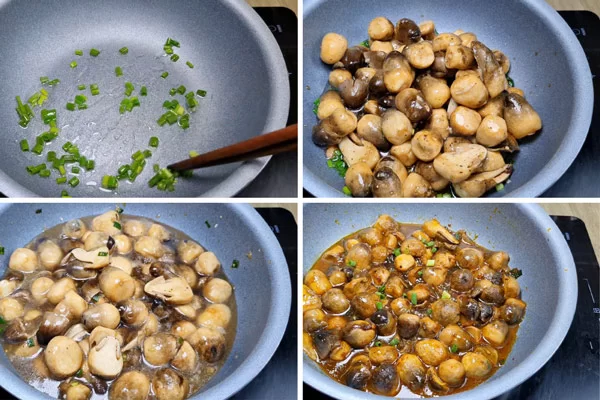 Kho nấm trên lửa vừa trong 20 phút