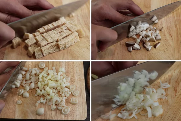 Sơ chế các loại rau củ và sườn non