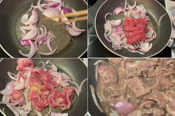 Xào thịt bò với hành tây