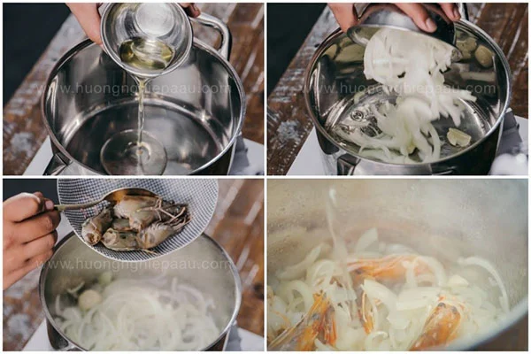 Xào thơm các nguyên liệu