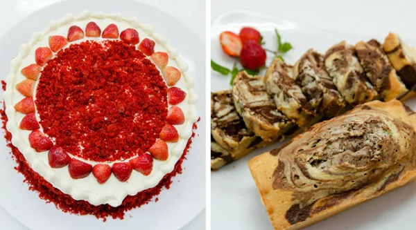 Marble Pound cake và Chocolate Velvet cake Marble Pound cake và Chocolate Velvet cake