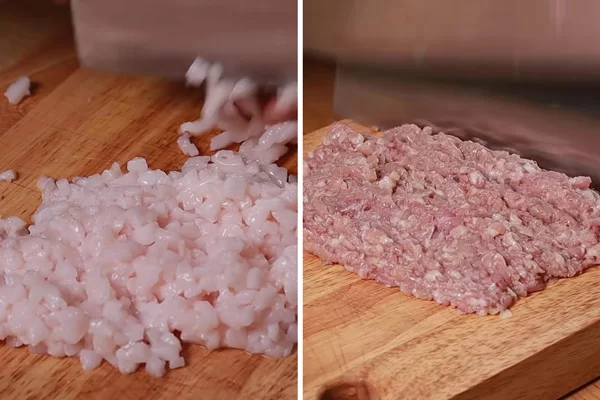 Sơ chế mỡ và thịt nạc dăm