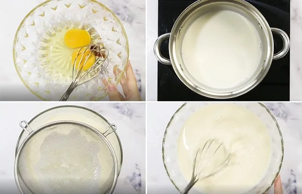 làm hỗn hợp bánh flan