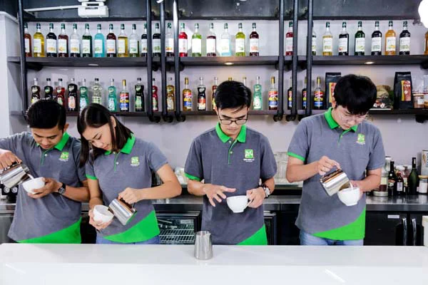 barita làm việc với cafe