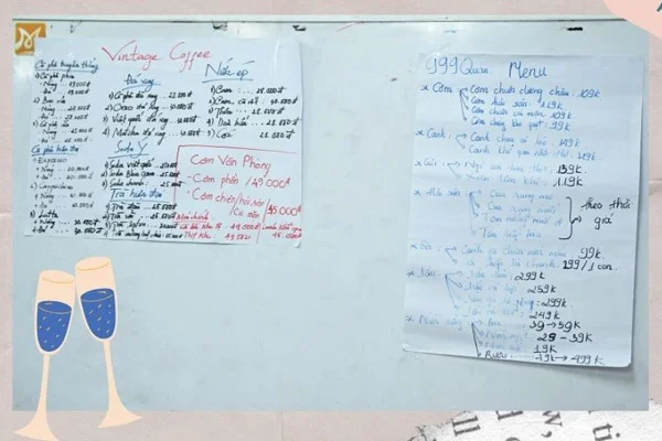 thực đơn học viên thực hiện