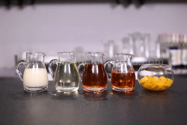 nguyên liệu pha trà đào macchiato