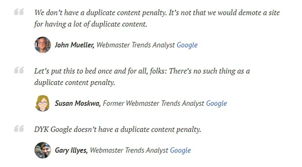 duplicate content có bị phạt không?