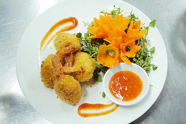 tôm chiên bách hoa