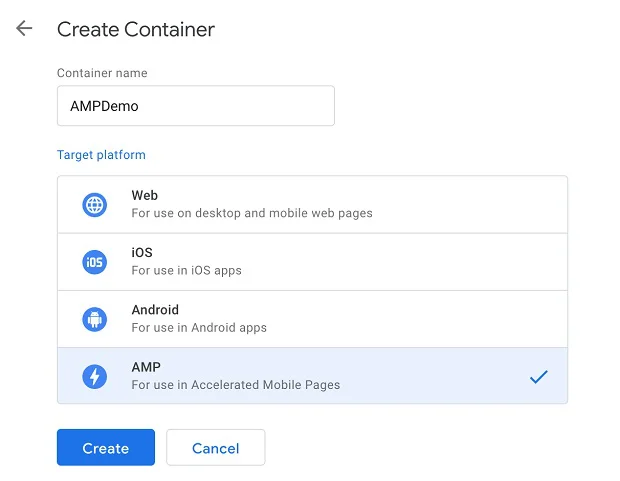 chon-target-platform-la-AMP