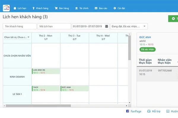 phần mềm quản lý time spa