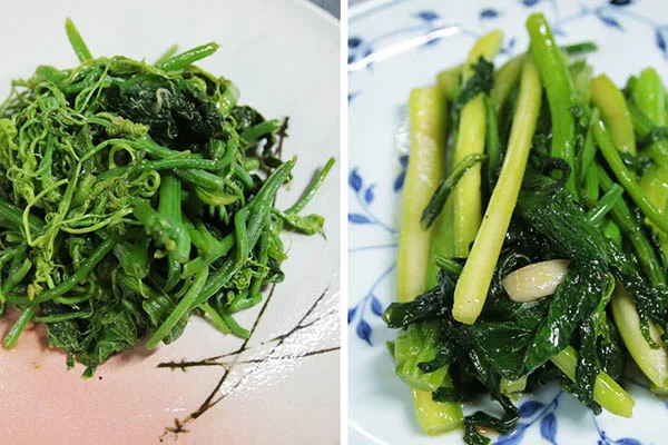 các món rau xào cùng nước xốt