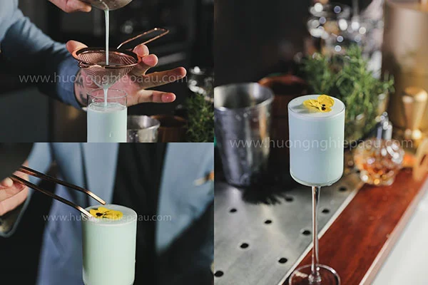Ly cocktail được trang trí đơn giản