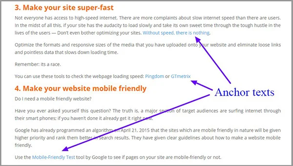 anchor text