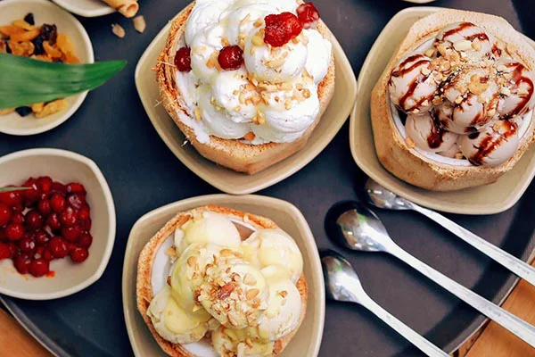 Kem dừa được nâng lên phiên bản cao cấp