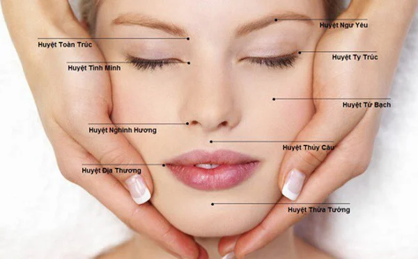các huyệt để massage mặt