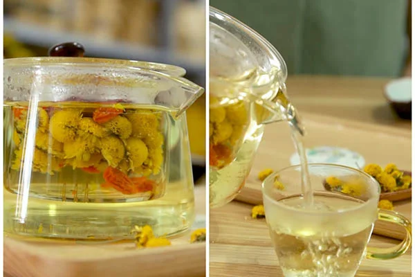 rót trà ra tách đừng quên vớt lấy cả táo