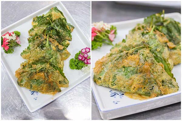 Bánh xếp lá tía tô