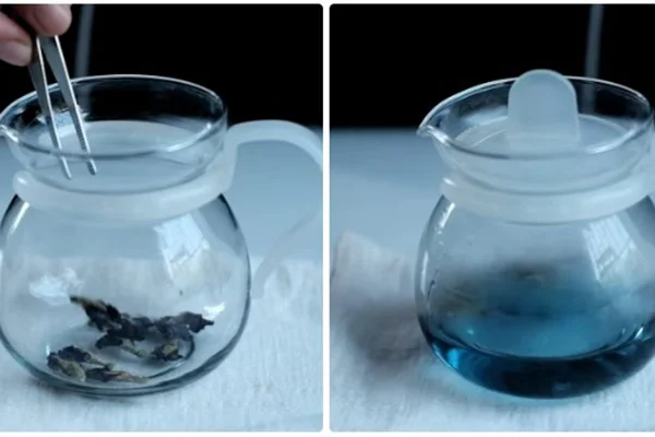 Ủ hoa đậu biếc cùng nước nóng