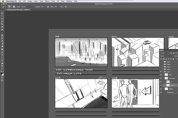 vẽ story board bằng adobe photoshop