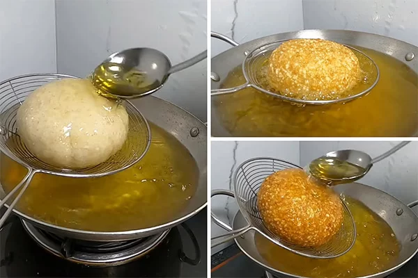 Chiên giòn khối xôi